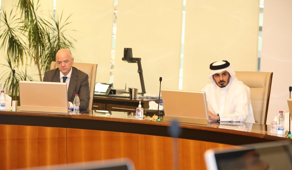 Security Operations Commander H E Sheikh Khalifa Bin Hamad Al-Thani Meets With FIFA President Gianni